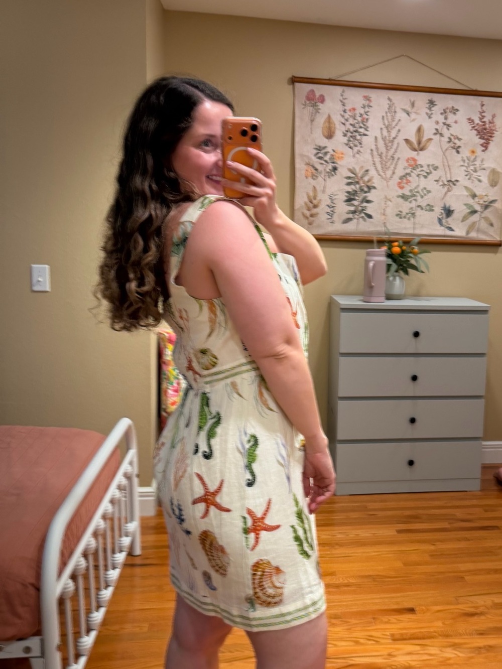 Caroline Constas Cream Sundress with Multicolor Sea Motif Large - Picture 4 of 12
